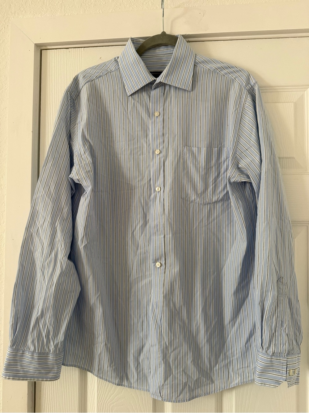 BCBGMaxAzria Light Blue Multi-Stripe Dress Shirt